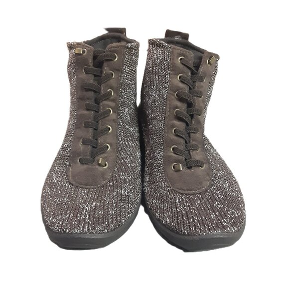 Arcopedico Womens size 38-Size 7.5 Lace Dark Brown/White Comfort Slip On Healthy - Picture 12 of 13